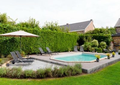construction piscine en bois sur terrasse à Liège